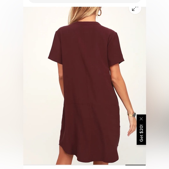 Lulus Plum Purple Short Sleeve Shift Dress – Medium - Picture 2 of 10
